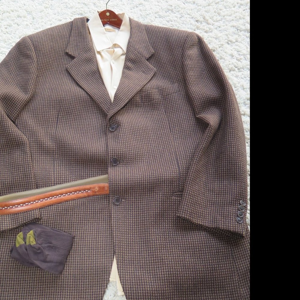 Valentino Uomo Blazer Shirt 48R Men’s Black Wool Saks Fifth Avenue